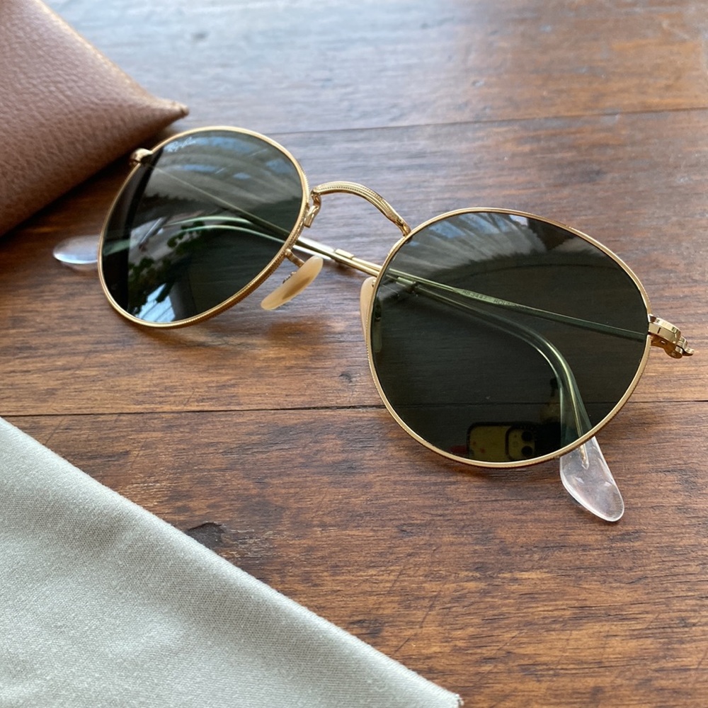 SOLD on IG- Ray-ban Round Sunglasses - Gold frame and Classic Green lenses
